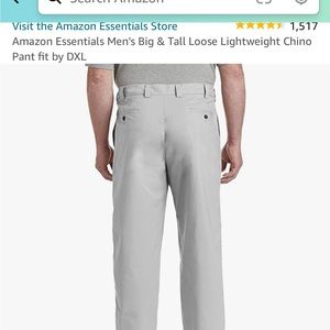 Amazon Essentials Men's Big & Tall Loose Lightweight Chino Pant sz 56w x 30L NWT